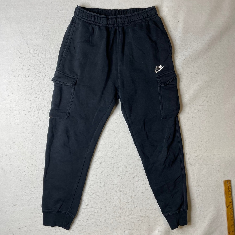 Nike Sportswear Club Fleece Cargo Joggers Black Mens Small Sweatpants CD3129-010